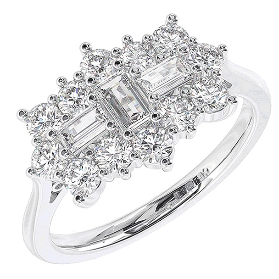 Diamond boat cluster ring Clearance