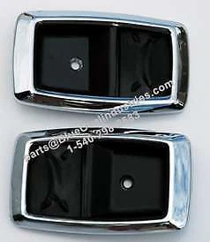 Par de biseles de moldura interior cromados para manija de puerta interior Ford Mustang 1979-1993 Foto 2 de 2