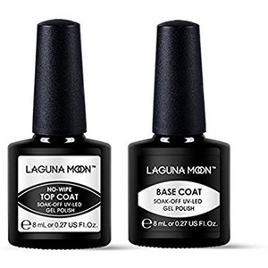 Gel Nail Polish Base Coat Soak Off Uv Led No Wipe Top Coat Set 8ml