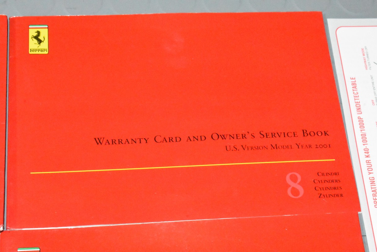 2001 Ferrari 360 Modena Owners Manual - SET | eBay