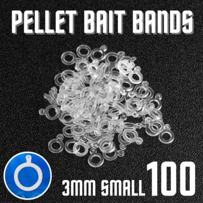 100 x White Pellet Bait Bands Karpfen Friedfisch Angelgerät Größe SMALL 3mm