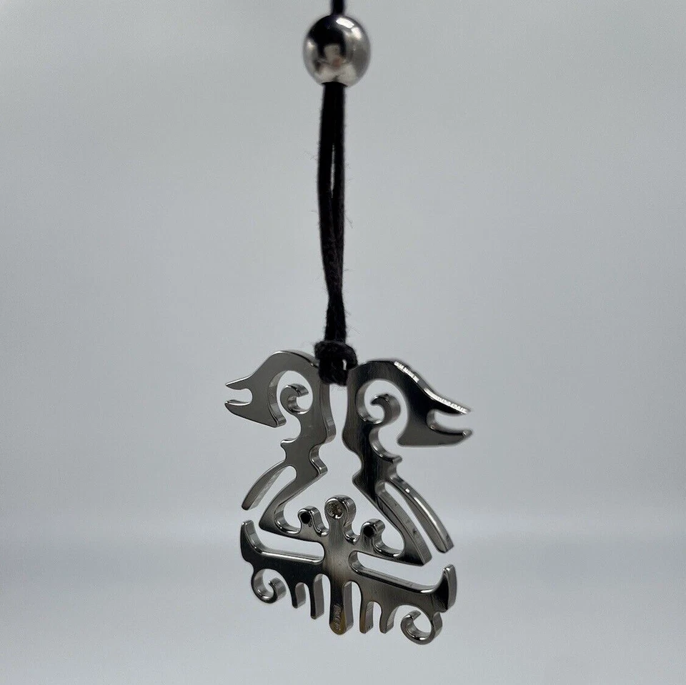 COLLANA DONNA PORTAFORTUNA ARGENTO 925 LACCIO NERO FIRMATA DIAMANTE 0,01 CARATI. - Immagine 3 di 4