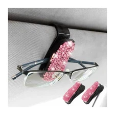 2Pcs Car Sun Visor Sunglasses Holder Clip Decorative Ticket Holder for Most Cars