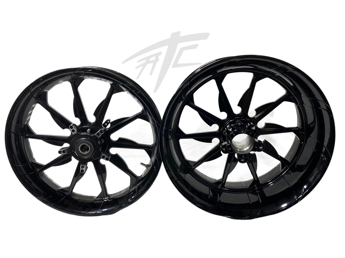 STOCK SIZE SOLID BLACK TORNADO WHEELS 06-07 SUZUKI GSXR 600