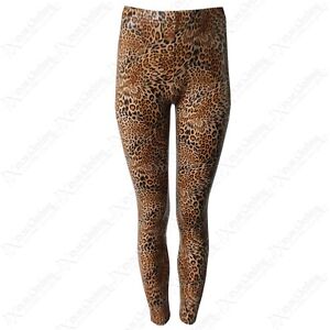 LADIES ANIMAL PRINT PU LEGGINGS LEATHER LOOK STRETCH WOMENS LEOPARD SNAKE PANTS
