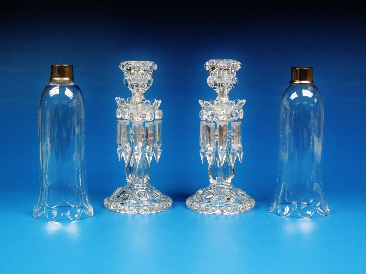 Pair Of Magnificent Single Light Baccarat Crystal Candelabra