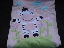 Little Miracles Pink Infant Girl's Blanket Black White Cow/ Zebra