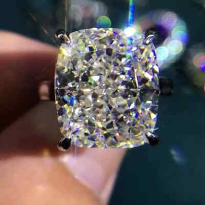 10 Ct Certified Treated Gorgeous Off White Diamond Ring In 925 Silver