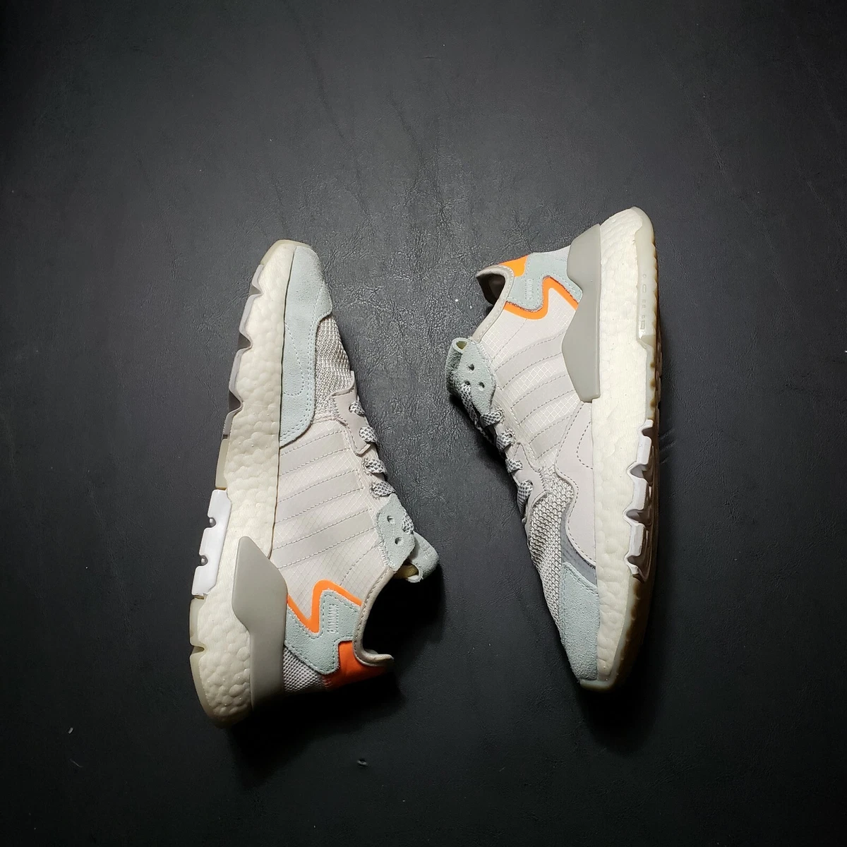 Adidas nite hotsell jogger grey orange
