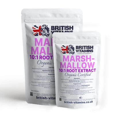 BRITISH VITAMINS Marshmallow Organic 10:1 root extract (Althea Officinalis L. - Altheae Radix)
