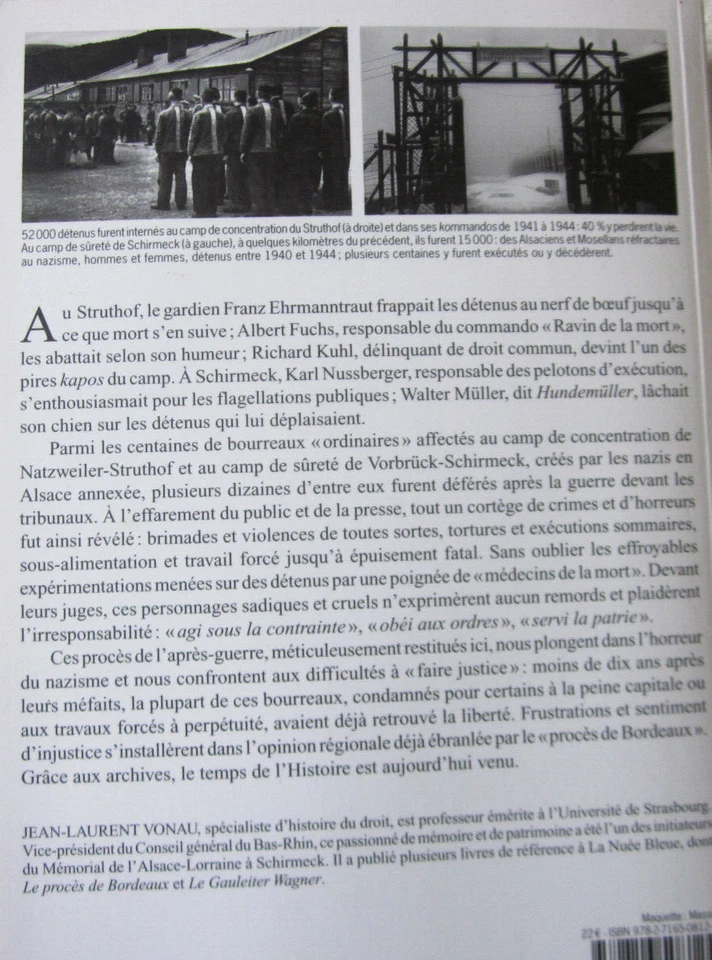 ALSACE : PROFESSION BOURREAU STRUTHOF SCHIRMECK Les gardiens face à leurs juges - Photo 2/2