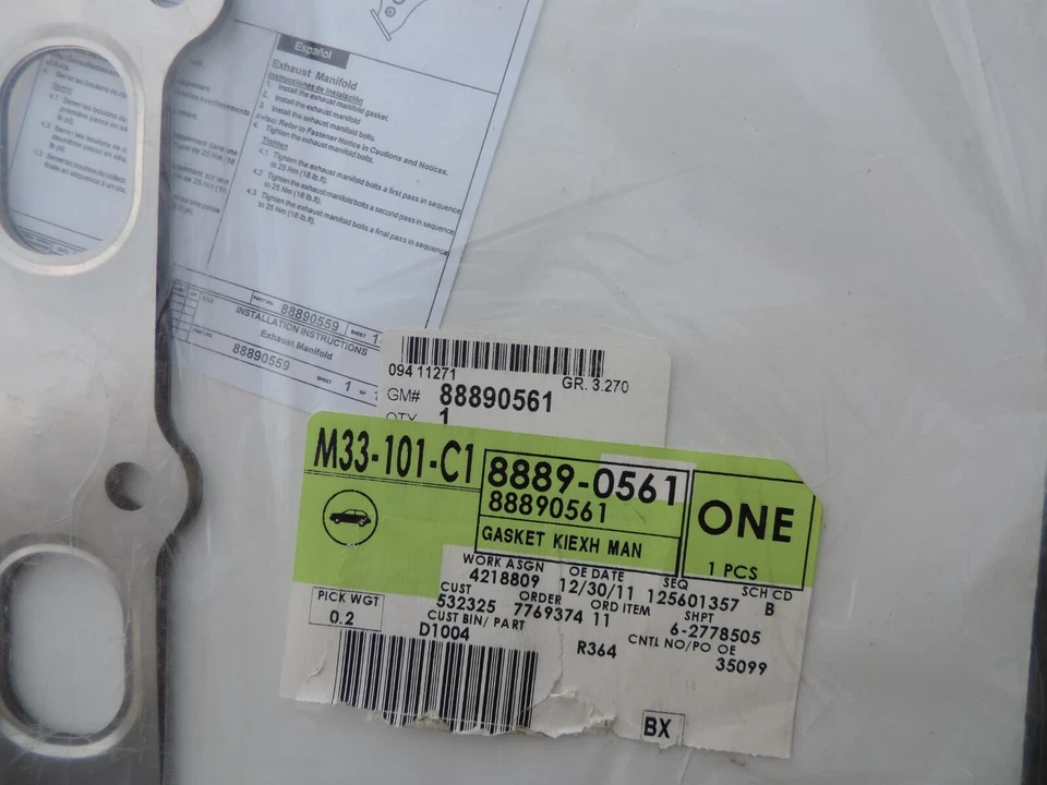 GM 88890561 Exhaust Manifold Gasket Kit - Image 2 of 4