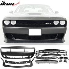 Fits 15-23 Dodge Challenger Front Bumper w/ Grille & HC Style Lip Unpainted PP