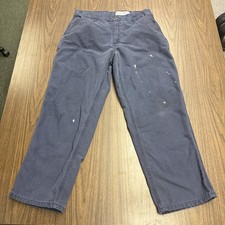 Carhartt Work Pants Mens 34x30 Navy Blue Rn 51374 Paint Barn Dungaree Fit