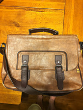 Alto Brown Leather Padded Shoulder/Messenger Laptop Bag for 15 in Laptop
