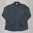 Faherty Shirt Mens Large Black Legend Sweater Heathered Twill Button Up Pocket