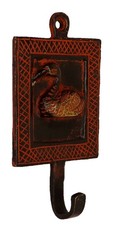 Duck Engraved Antique Vintage Finish Brass Cloth Towel Cup Key Wall Hanger Hook