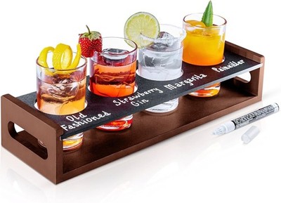 Flight Board with Glasses   Drink Flight Set for Bartesian Capsules –