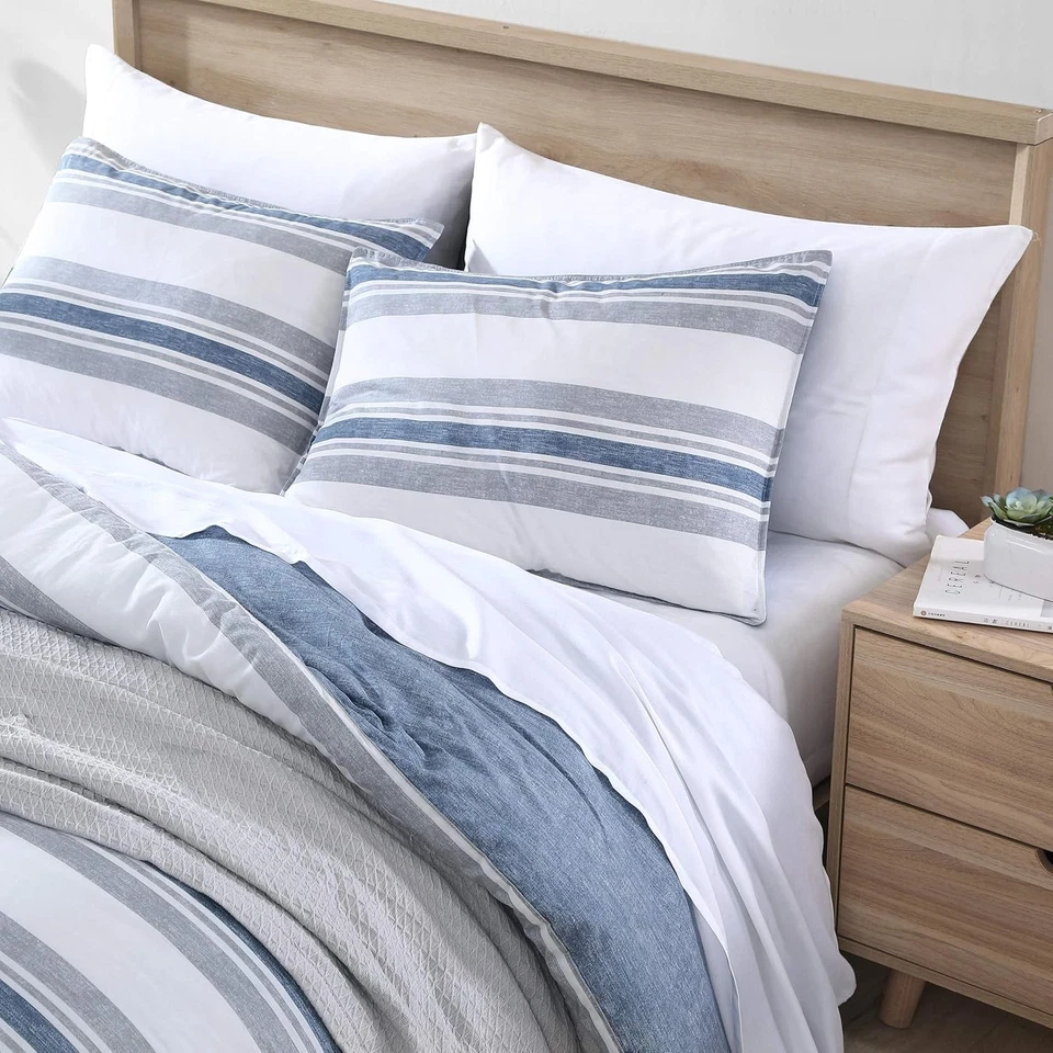 Nautica - Juego de edredón doble/doble XL, ropa de cama tejida reversible a juego Foto 2 de 4