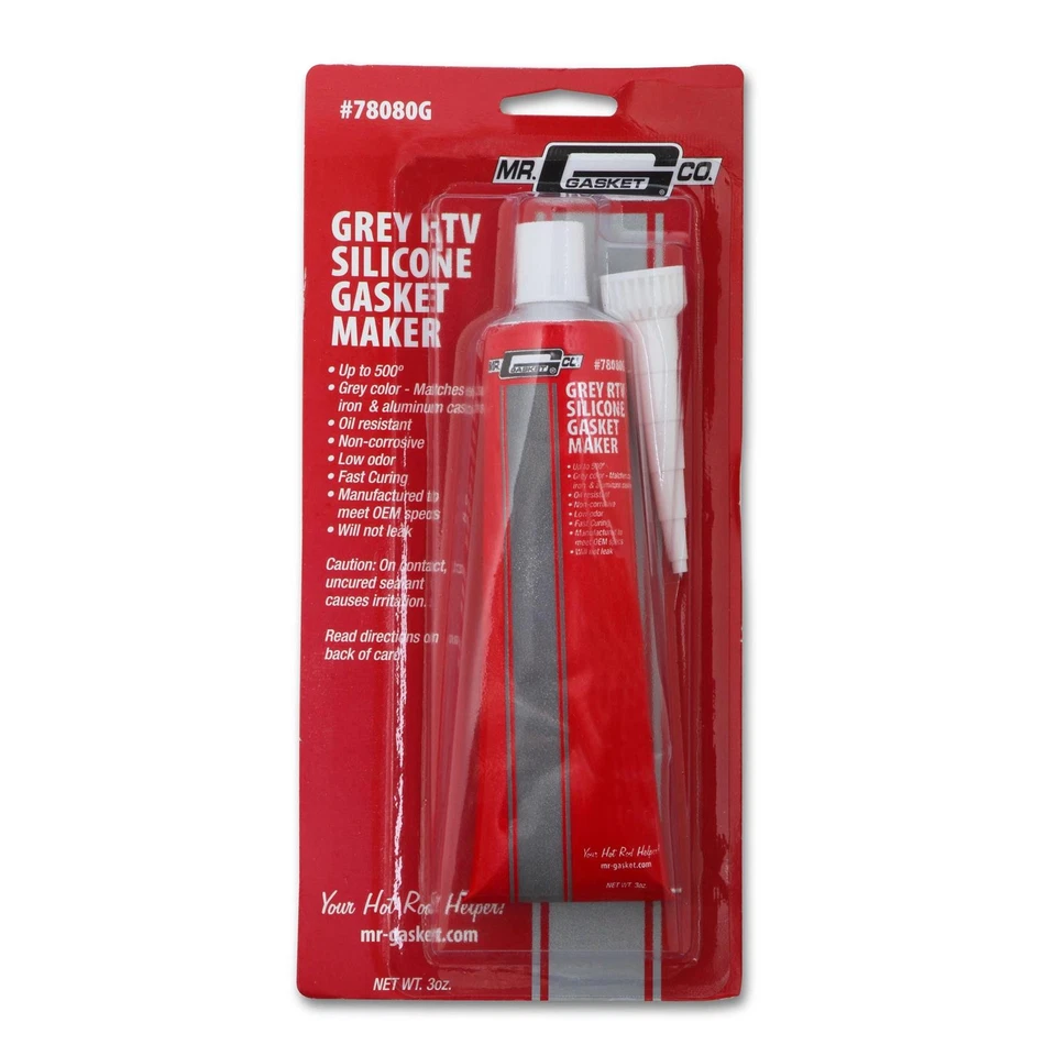 RTV de silicona Mr Gasket 78080G, gris, tubo de 3 oz Foto 2 de 4