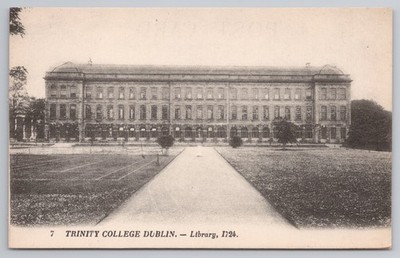 Trinity College Dublin Bibliothek 1724 Außen Vintage Postkarte Levy et Neurdein