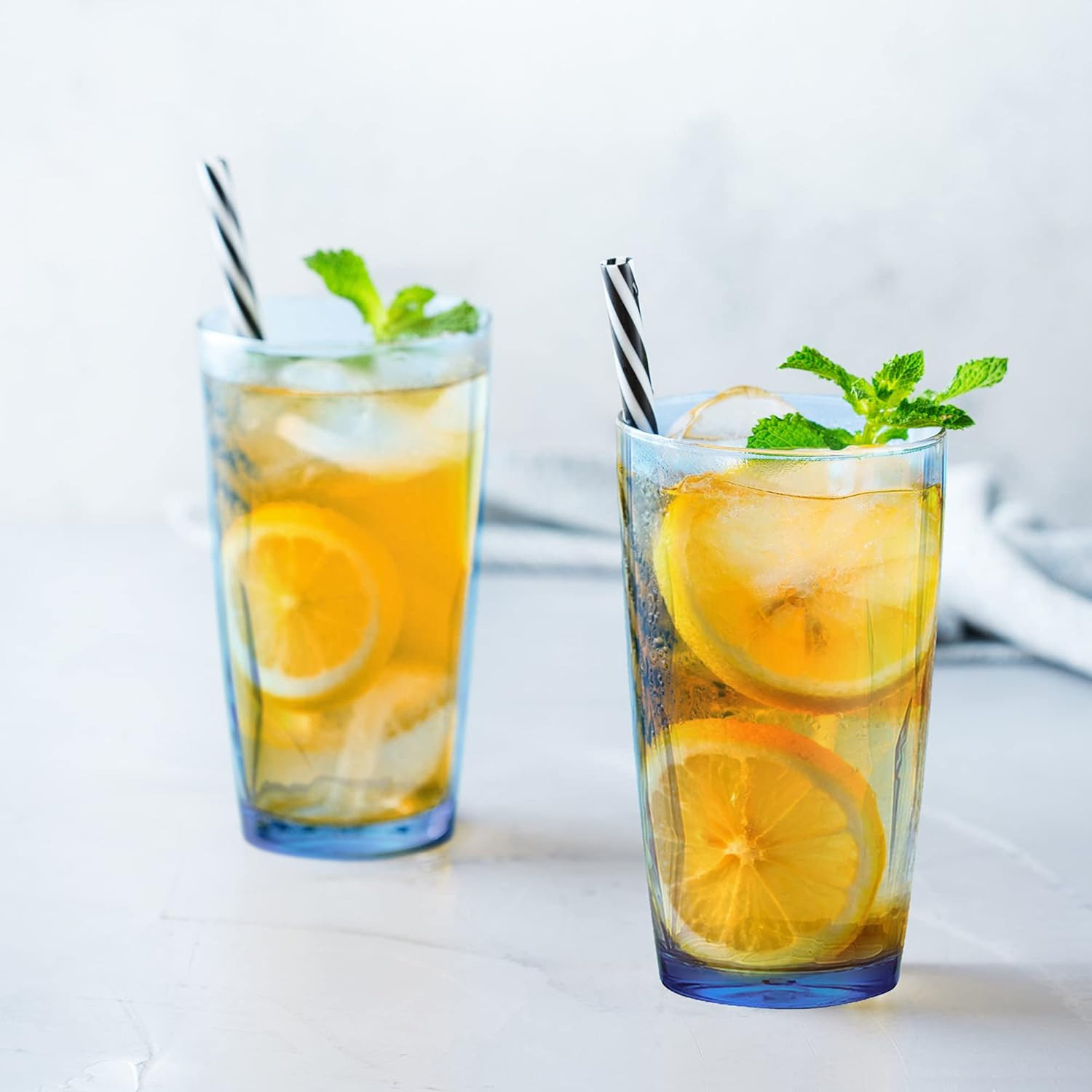 Unbreakable Plastic Drinking Glasses [Set of 6] Shatterproof Tumblers, Reusable