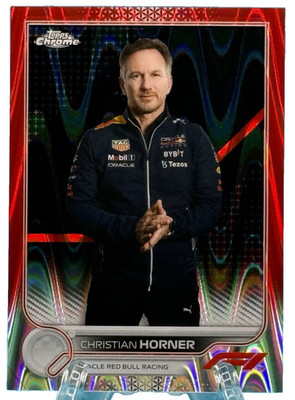 2022 Topps Chrome Formula 1 F1 Christian Horner #100 Red RayWave Refractor 2/5