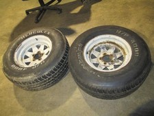 Pair 15 X 8 Rims Hercules Tires Hp4000 P25570sr15 Radial Good Used
