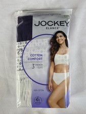 Jockey Elance 100 Cotton Women's 8/XL Purple/White/Dots Brief Panty 3-Pack
