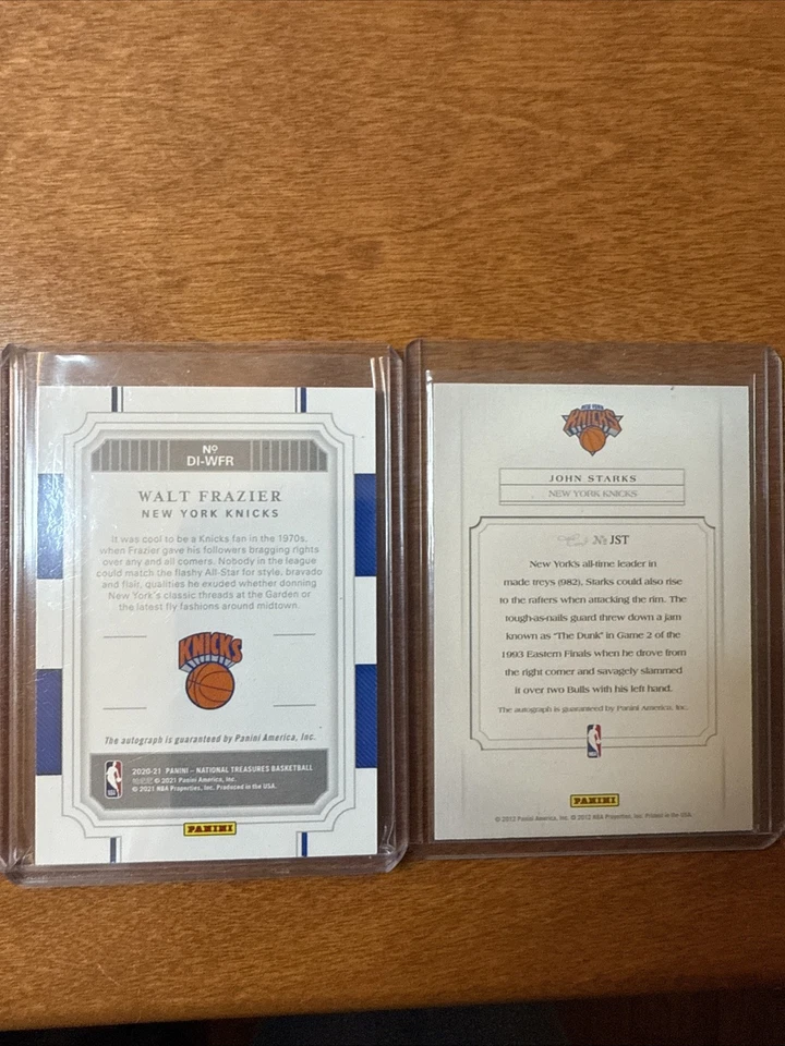 LOTE automático de Walt Frazier & John Starks New York Knicks National Treasures pasado y prst Foto 2 de 2