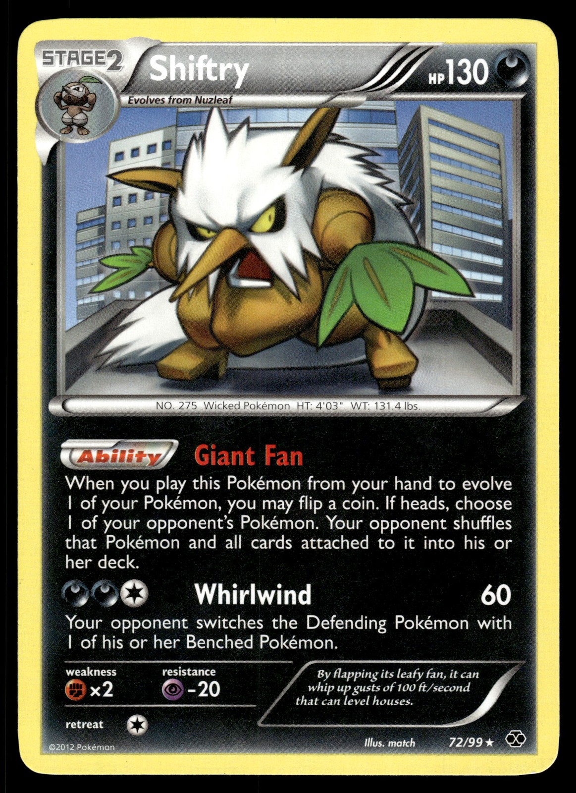 Shiftry 72/99 Next Destinies Pokemon