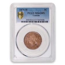 1 Cent 1876H PCGS MS-63 BN