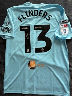 Match Worn Mansfield Town Goal Keeper Shirt Signed Scott Flinders