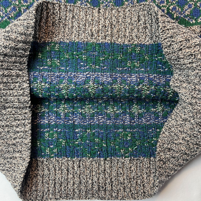 Vintage 80s Eddie Bauer Wool Celtic Geometric HEAVY Knit Men M