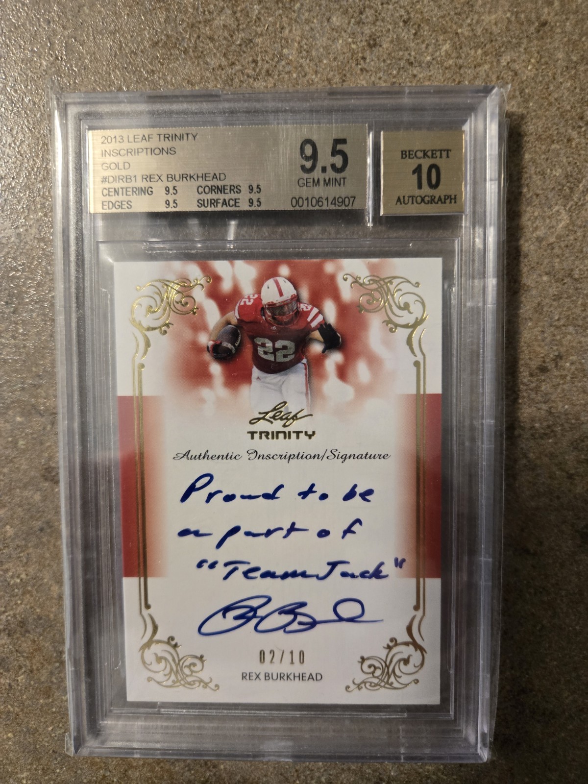 Rex Burkhead Leaf Trinity Inscriptions #RB1 Base