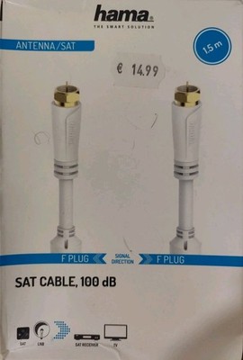 Hama SAT HQ Koaxialkabel Sattelitenkabel 1,5m F-Stecker 75 Ω 100 dB Vergoldet 