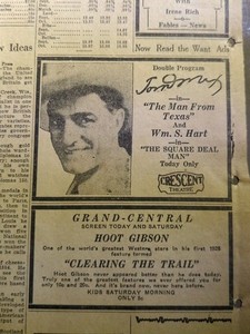 AUG 31, 1928 NEWSPAPER PAGE #1049-  TOM MIX IN "THE MAN FROM TEXAS" MOVIE AD
