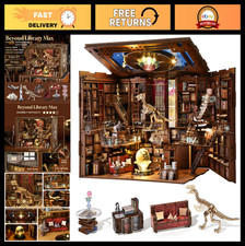 Miniature DIY Book Nook Kit - 3D Wooden Puzzle Bookend Decor with LED Light for