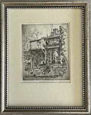 Gustav Trois (1913 - 2002) Etching “Houses On Canal-near 30th St” #20/65