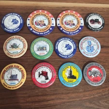 Antique Power Club of Alaska Vintage Pinback Pins Lot of 12 1990s-2000s Tractors