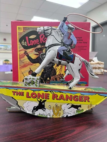 Vintage THE LONE RANGER Collectable Wind-Up Tin Toy Schylling IN BOX