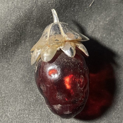 AVON Red Strawberry Glas leer Parfüm Flakon 2" lang 1" W 70er Vintage
