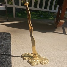 Vintage Solid Brass Wall Mount Fold Up Coat Hanger with 7 Notches Scroll Design