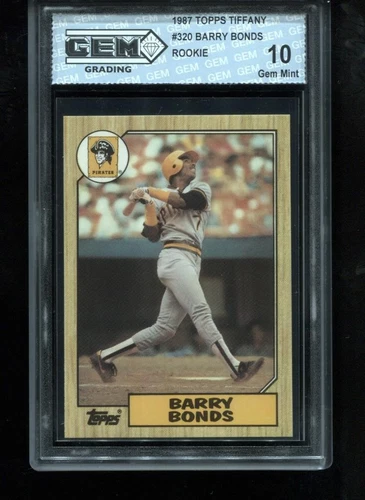 Barry Bonds Rookie 1987 Topps Tiffany #320 RC Card MLB MVP Pirates GEM MINT 10