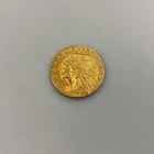 1925 D US $2.50 Gold Indian Coin .1209AGW scratches L24749