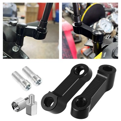 2Stk M8 Motorrad Rückspiegel Spiegel Riser Extender Adapter Verlängerung-Schwarz