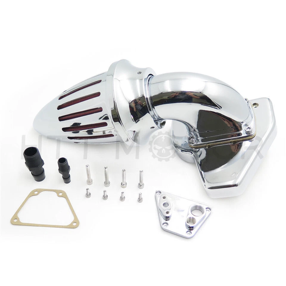 Nuevos kits de purificador de aire de bala de admisión para Honda Vtx 1800 R S C N F 2002-2009 cromado Foto 3 de 4
