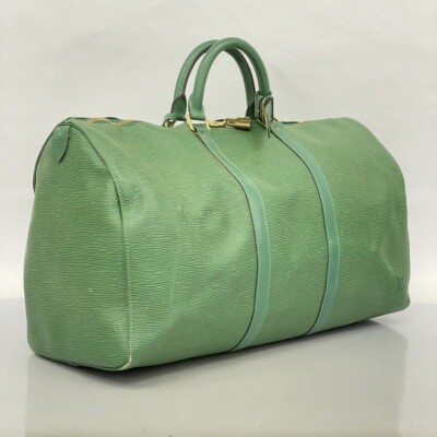 LOUIS VUITTON Epi Keepall 50 Boston Bag Green M42964 LV Auth From