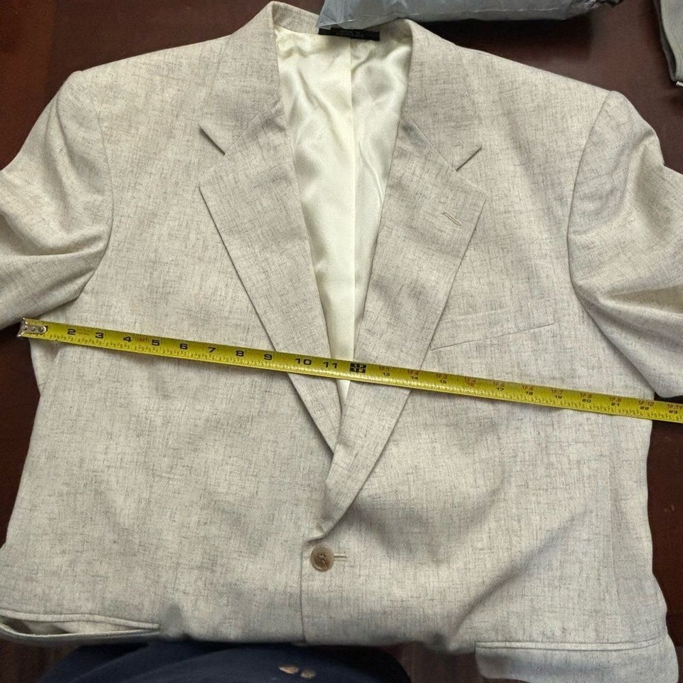 David Taylor 44R cream with dark brown Sport Jacket Blazer Career
