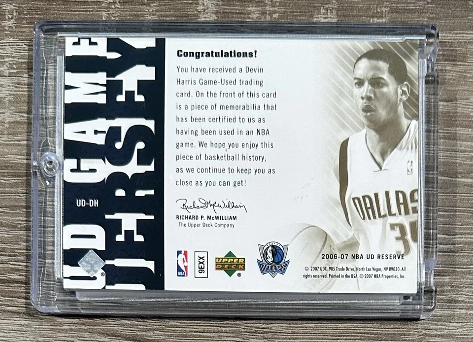 2006-07 UD Reserve #UD-DH Devin Harris Game Patch - Image 2 of 2